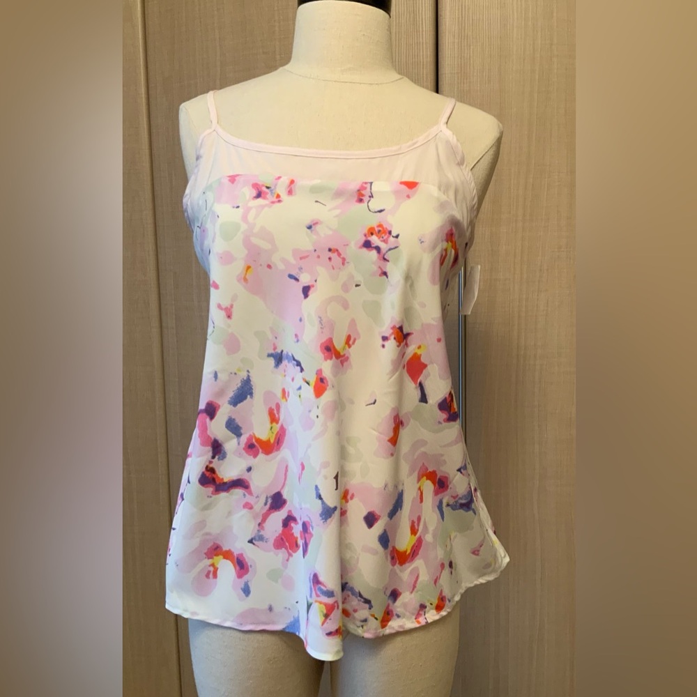 NWT Walter Baker Women's Strappy Colorful Light Pink Cami Top Blouse Size M
